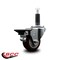 Service Caster 3'' Maroon Poly Swivel 1'' Expanding Stem Caster with Brake SCC-EX20S314-PPUB-MRN-PLB-1 - alternate 4
